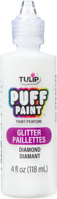 Glitter Diamond 3D Dimensional Fabric Paint 4 oz Washable Squeeze Bottle