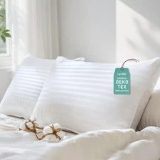 Hypoallergenic Cotton Cover with Soft Down Alternative Pillows, Standard/Quee...