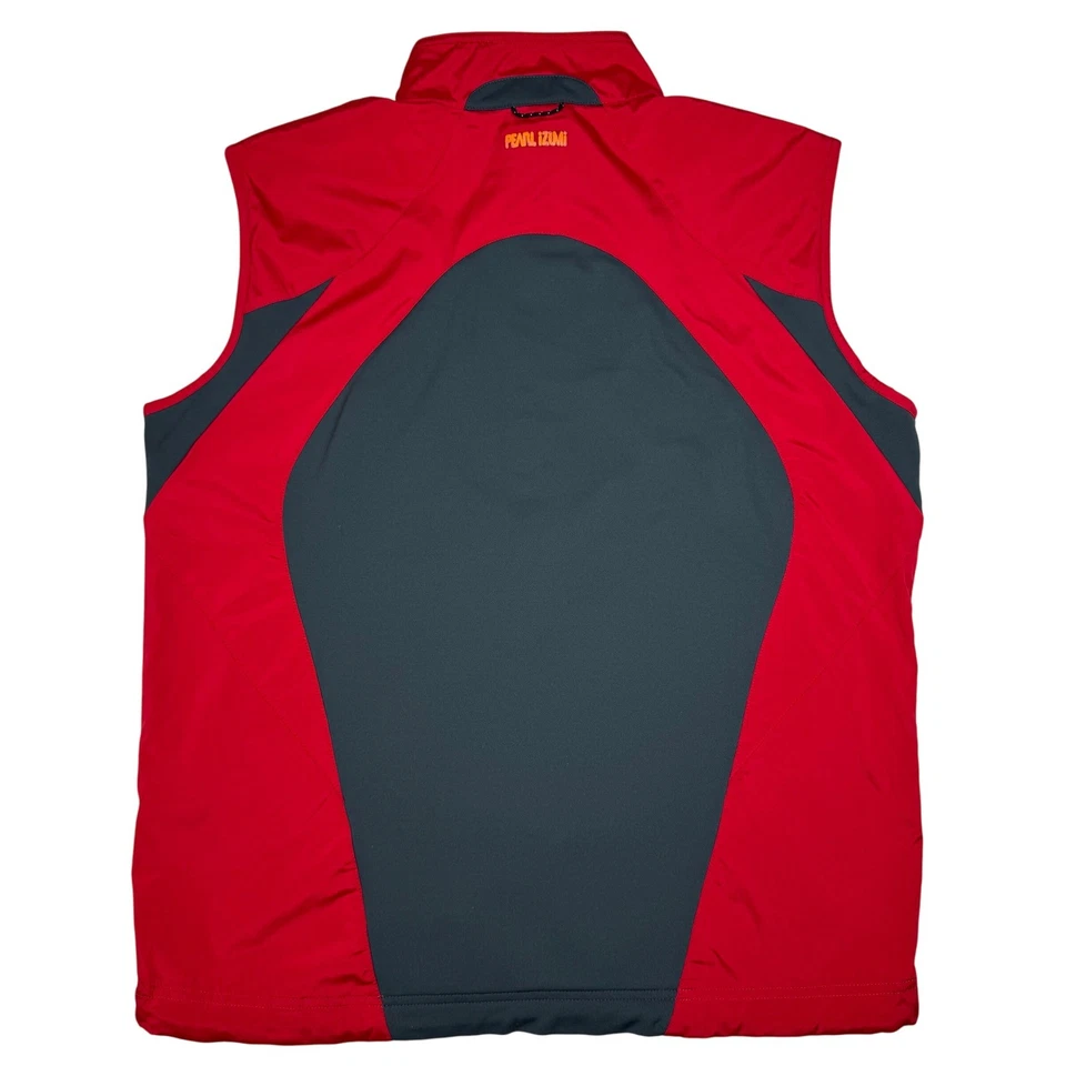 Pearl Izumi Red Cycling Vest Men's Large Lightweight Front Zip Pockets High Neck - Image 2 of 4