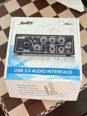 Moukey MSc1 USB 3.0 Audio Interface w/Headphone Adaptor and USB C Cable 