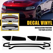 8x Smoke Blackout Tail Light Vinyl Tint Film Overlay For Dodge 2015-2023 Charger 8x Smoke Blackout Tail Light Vinyl Tint Film Overlay For Dodge 2015-2023 Charger