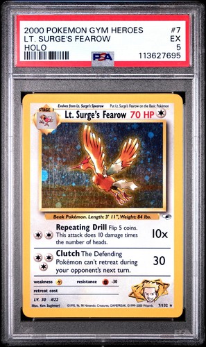 Lt. Surge's Fearow (Unlimited) graded PSA 5 for sale on eBay