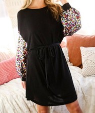 Vine & Love Sequin Sleeve Dress Size L