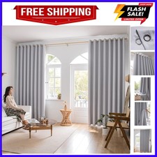 Window 100 Blackout Curtains for Bedroom 84 inches Long 2 Panels Set Grommet...