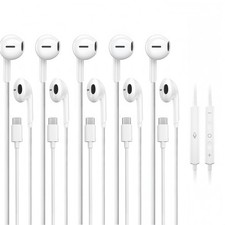 5 Pack USB C Headphones for iPhone 17/16/15 Pro Max iPad Plus TypeC Earphones...