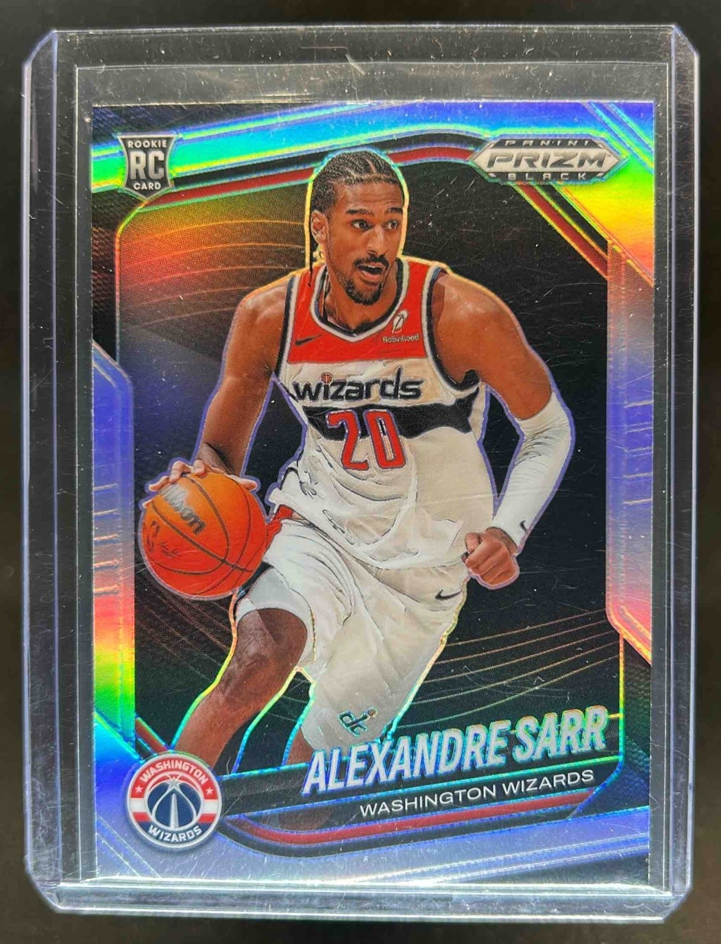 2024-25 Prizm Black Alexandre Sarr RC Silver Prizm Rookie #46 Wizards