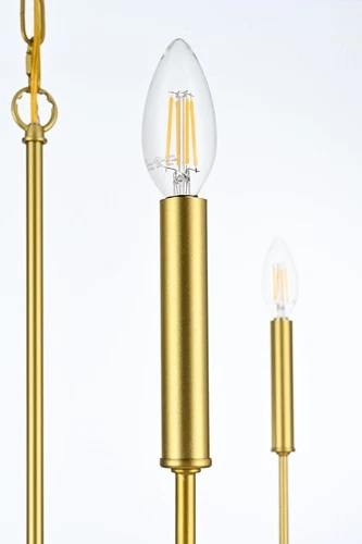 Elegant Lighting LD740D26 Willa 6 Light 26"W Taper Candle Pendant - Black - Picture 3 of 11