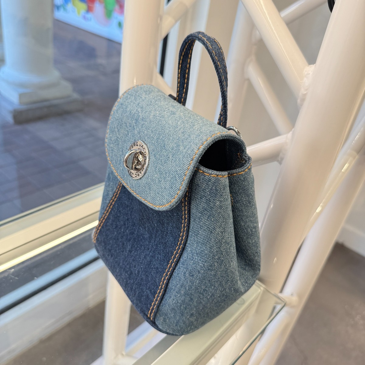 Marc Jacobs Turnlock Medium Backpack 4P5HBP006H02 DENIM $350 | eBay