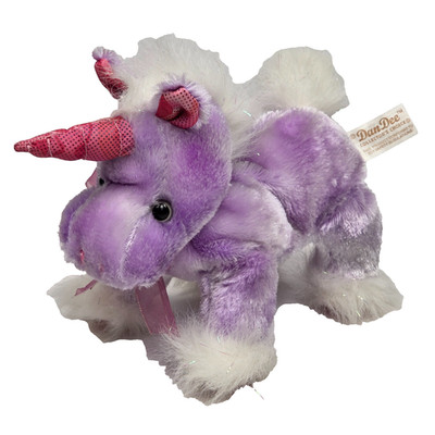 Unicorn sparkle Purple Metallic fuzzy White 7'' Plush Shiny Pink horn Dan Dee