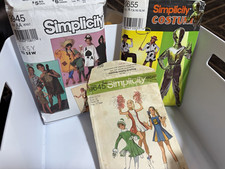 Vintage Simplicity Costume Sewing Patterns Lot 3 0655 9645 9945 Halloween 90s