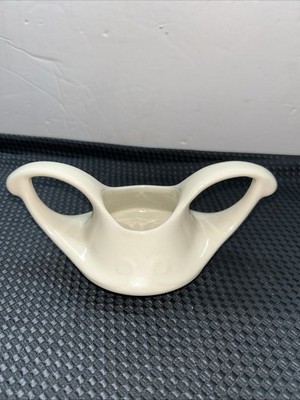 Vintage USA Pottery Art Deco Style Double Handle Sugar Bowl