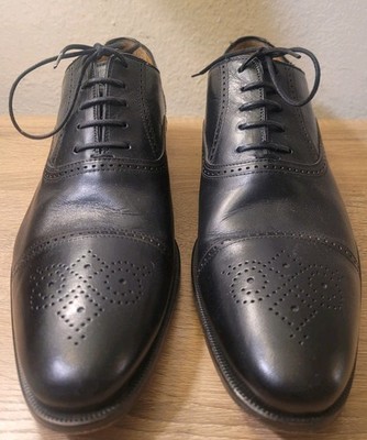 Pertini Men's 10 Leather Oxford Shoe Black, Made In Spain. Very Clean