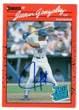 Juan Gonzalez Signed 1990 Donruss Rated Rookie Card #33 - Autograph RC