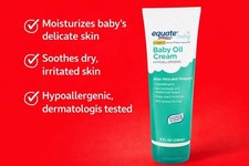 Equate Baby Hypoallergenic Baby Aloe-vera  vitamin Oil Cream E 8 fl oz