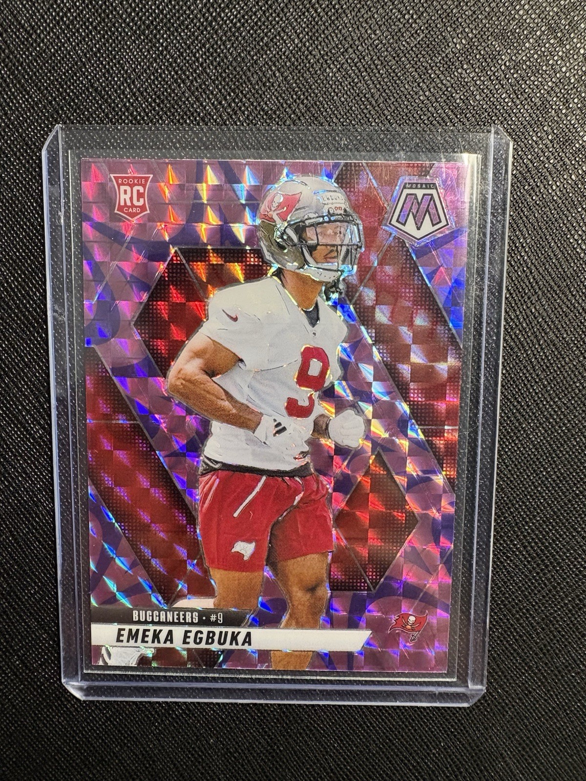 2025 Emeka Egbuka Rookie Card Panini Mosaic Camo Pink Prizm #376 RC Buccaneers
