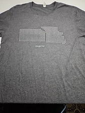Google Fiber Kansas City Dot Map Tee XL Gray Tech Promo Shirt Google Logo KC