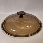 Pyrex Visions 33 Lid Amber Brown 10 1/2" Glass Round Replacement Corning Ware