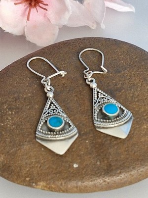 Wunderschöne Ohrringe Silber 925, feine Ornamente, Indianerschmuck, Türkise