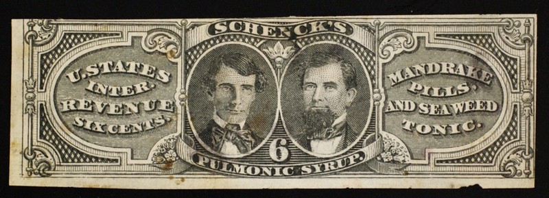 RS213a Schenck's Pulmonic Syrup US Revenue Match & Medicine Private Die