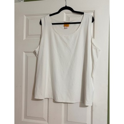 Ruby Rd Tank Top Women Plus 3X White Scoop Neck Stretch Sleeveless Basic