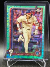 Nick Castellanos 2025 Topps Chrome Logofractor Aqua #23/199 - Phillies