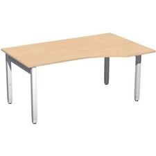 Eckschreibtisch rechts, 4-Fuß QuadratPro, 680-800 x 1.000mm (HxT), B:bis 2.000mm