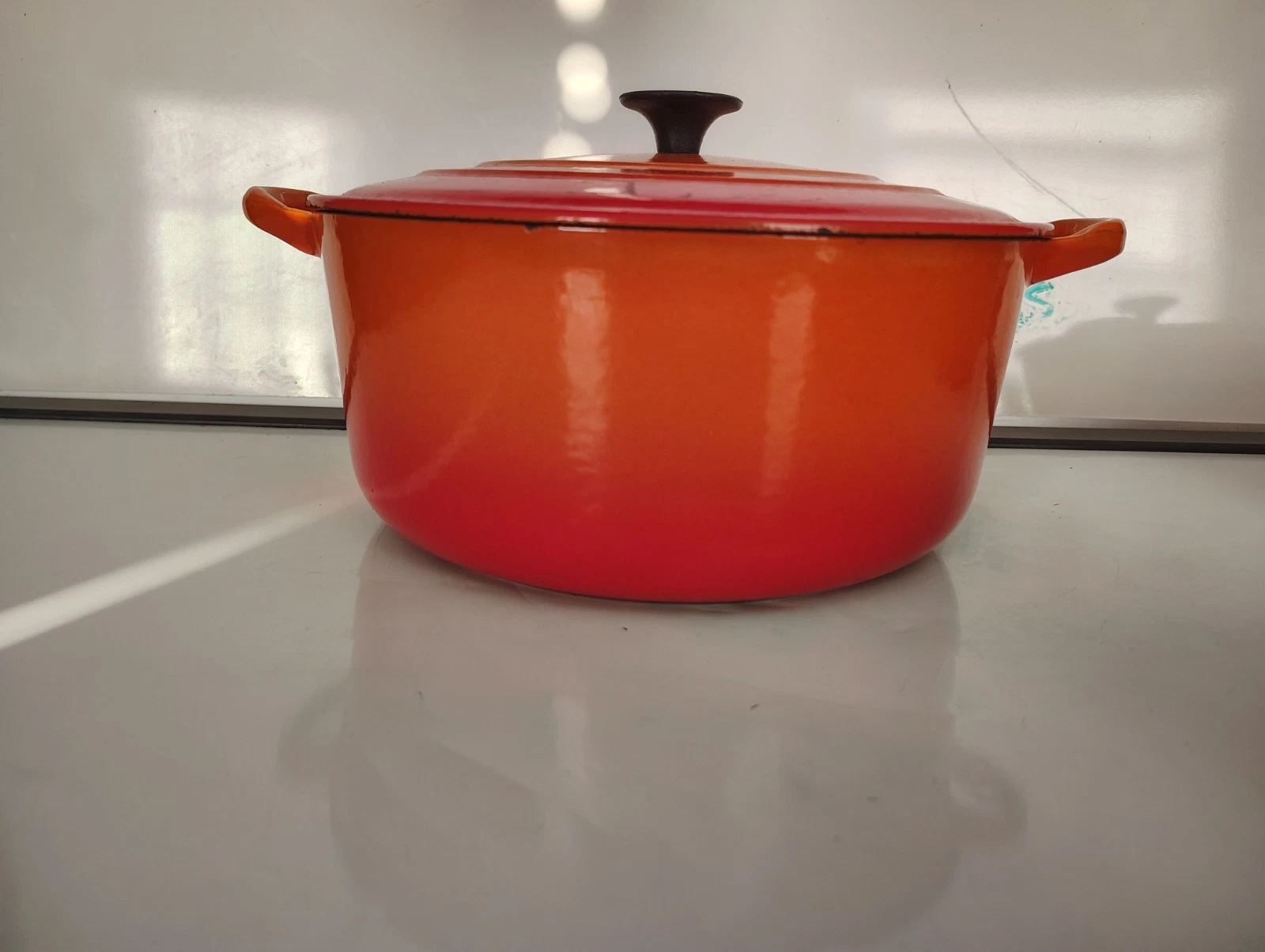 Vtg Le Creuset Orange Flame Cast Iron Dutch Oven Set 9 piece Lot Used