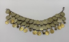 Belly Dance Jewelry Gold Tone Chain Coins Bells 11