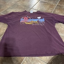 Vintage Maroon San Francisco Tee Featuring Golden Gate Bridge And Skyline 1993 X