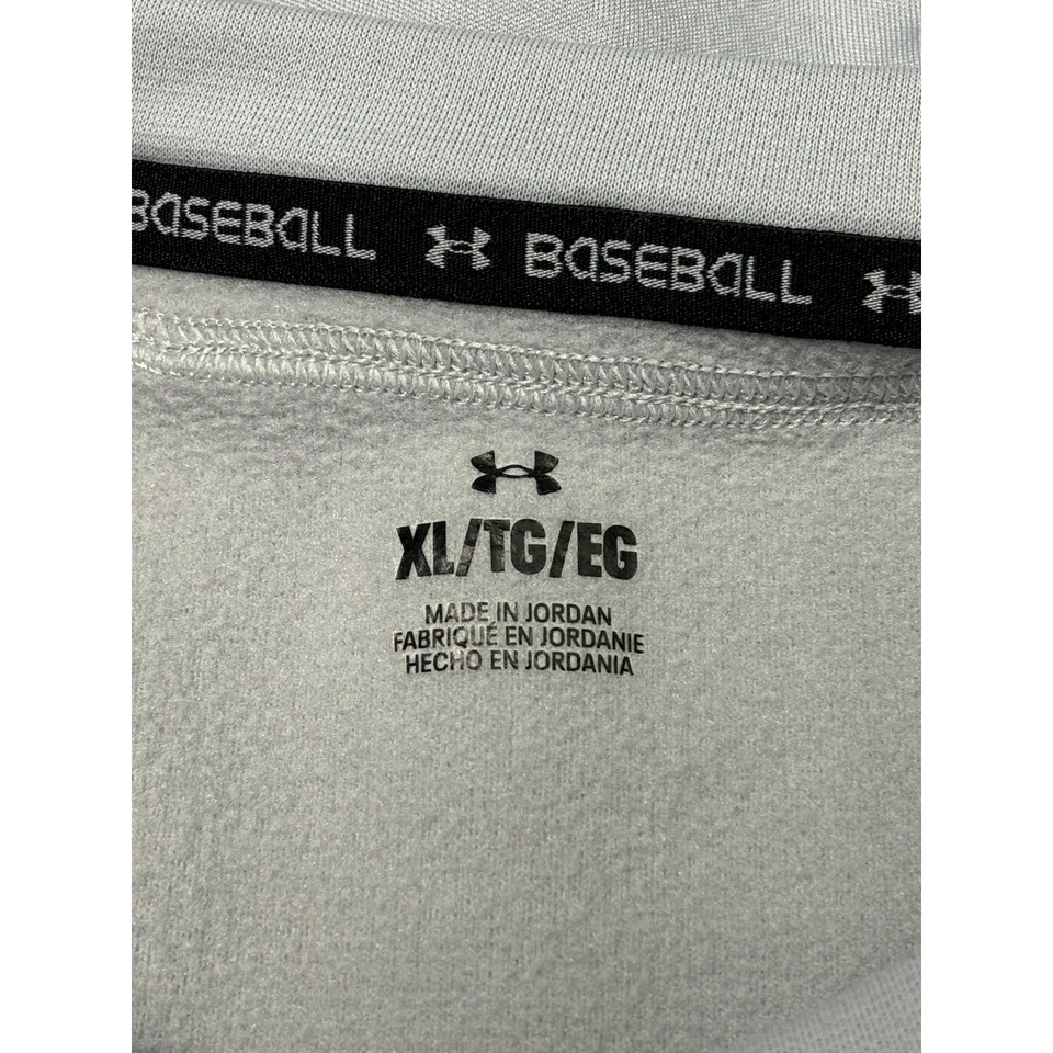 Under Armour Baseball Hoodie XL/TG/EG Gray Black Mens Athletic Pullover - Image 3 of 4