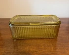 Vintage Federal Glass Amber  Refrigerator Dish Rectangle w/ Lid