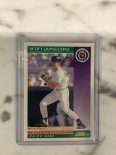 SCORE 1992 Scott Livingstone #414 Detroit Tigers Rookie Prospect Baseball Card. rookie card picture