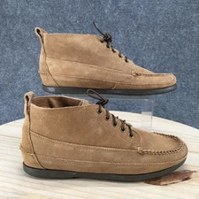 L.L. Bean Boots Mens 10 D Ankle Bootie Brown Leather Lace Up Moc Toe Casual