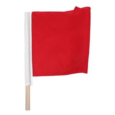 Durable Red Signal Flag with Handle for Emergency and Traffic Directing