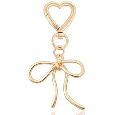 Bow Keychain Bag Charm Heart Keychain for Women Purse Cute Key Ring Satin