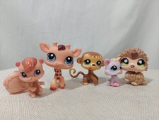 Lot of Littlest Pet Shop Figures Squirrel Monkey Hedgehog Porcupine Giraffe