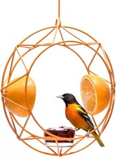 Sun Baltimore Oriole Feeder for Outdoors, Jelly and Orange Metal Bird Feeder, Un