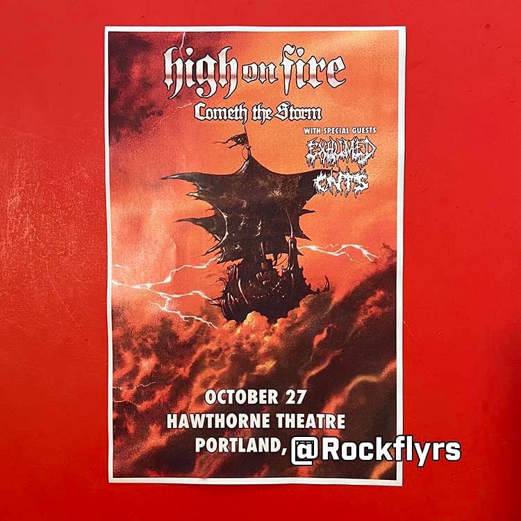 HIGH ON FIRE 2024 Concert Promo 11x17 Street Poster. Portland Oregon