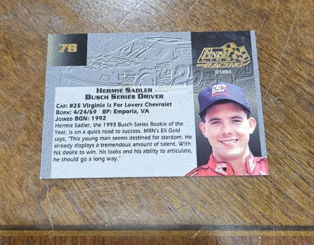 Hermie Sadler  1994 FINISH LINE GOLD AUTOGRAPHED #78 RACING  NASCAR - Image 2 of 2