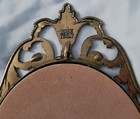 Pair of Vintage Oval Framed Floral Picture w Convex Bubble Glass Made in Italy — photo 5