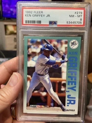 1992 Fleer Ken Griffey Jr. #279 Baseball Card  PSA NM-MT 8