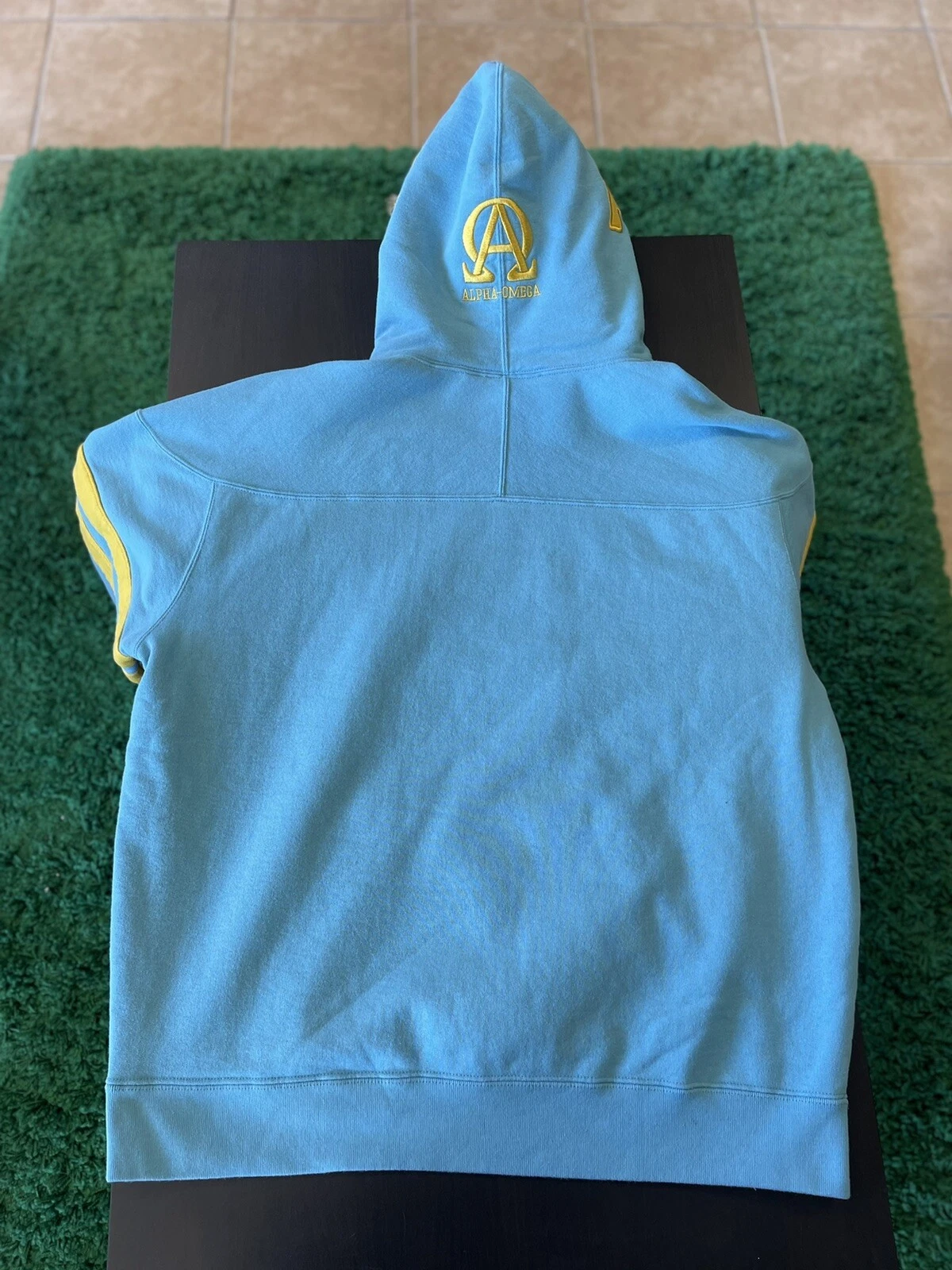 Felpa con cappuccio Supreme US NY leggera Aqua FW22 taglia media autentica!