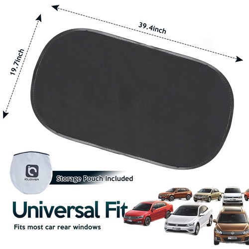 Car Rear Window Screen Sun Shade Mesh Cover Static Cling Windshield Visor Shield - Foto 2 di 7