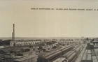 REPRINT Great Northern Railway Yards & Round House North Dakota Photo Postcard