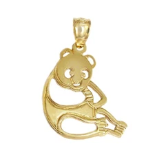 New 14k Yellow Gold Panda Bear Pendant