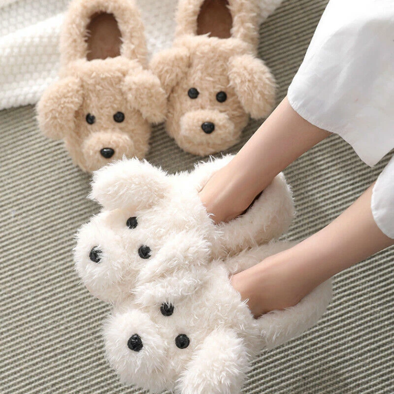 Spektakulær panik Sport Cute Dog Slippers Puppy Plush Poodle Toy Novelty Shoes Bedroom Soft Faux  Fur UK | eBay