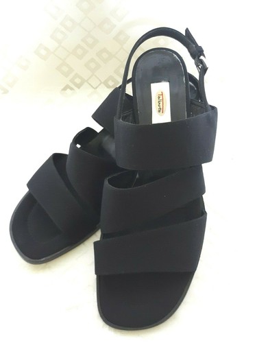 Talbots Negro Lona Charol Sandalias para Mujer Taco Bajo Con Cierre De  Hebilla tamaño 11B | eBay