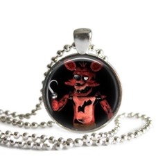 Five Nights at Freddy's Foxy 1 Inch Silver Plated Pendant Necklace Handmade