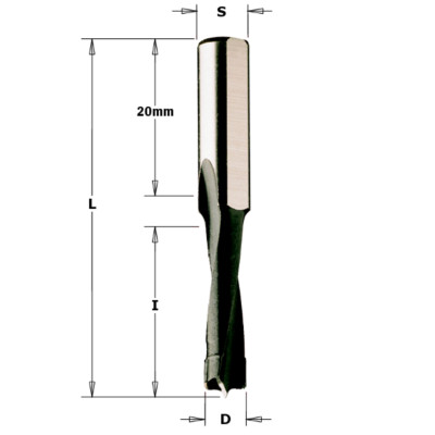 CMT / AKE HM HW Dübelbohrer für Mafell   und Oberfräse, D 4-16mm, S 8x20mm