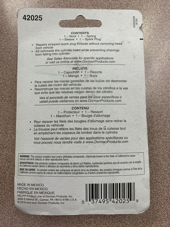 Dorman Cylinder Head Repair Kit HELP! 42025 NEW eBay